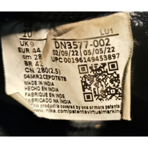 Nike Court Vision Mid Black/White Men’s Size 10 Sneakers – Worn, Good Condition - Picture 6 of 7